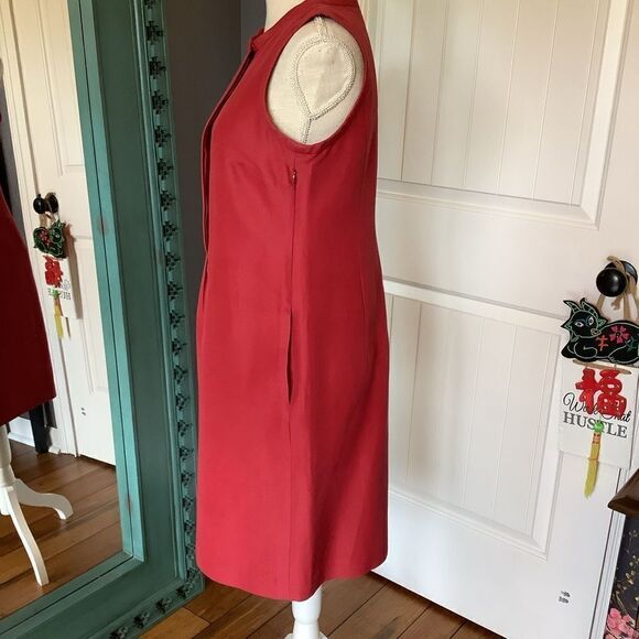 Talbots Red Cotton/Silk Sheath Dress 🌼👗❤️ - Picture 4 of 9
